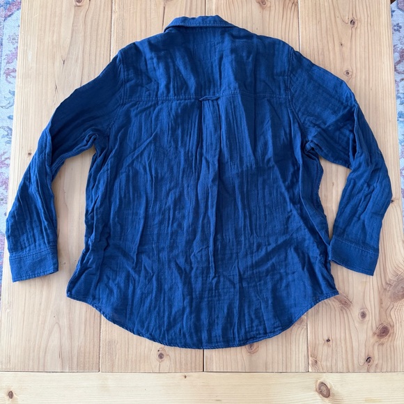 Club Room Deep Blue Button-Up Blouse - Picture 7 of 7